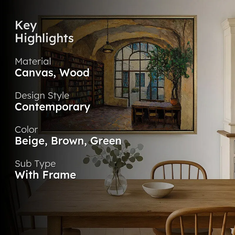 Bookhaven Canvas Wall Painting With Frame media 2