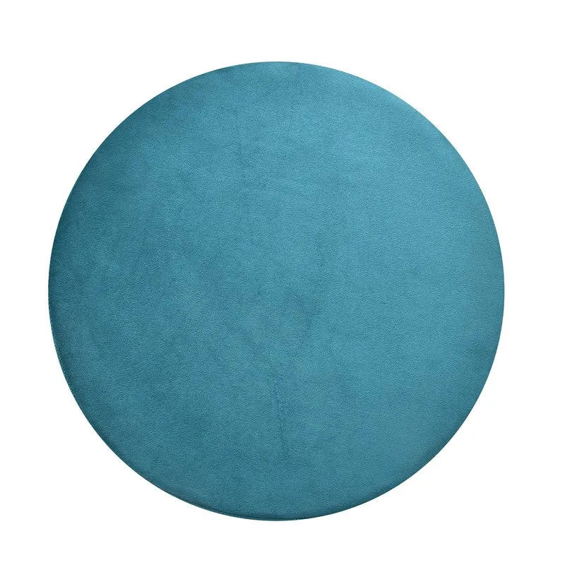 Dualtone Solid Velvet Pouffe - Blue & Grey media 5