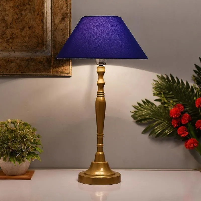 Imperial Gold Fabric Table Lamp - Gold,Blue media 1