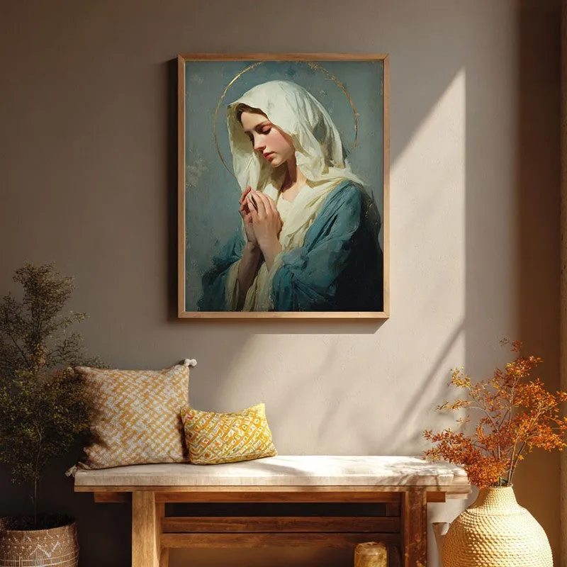 Grace in Devotion I Archival Paper Wall Painting With Brown Frame media 1