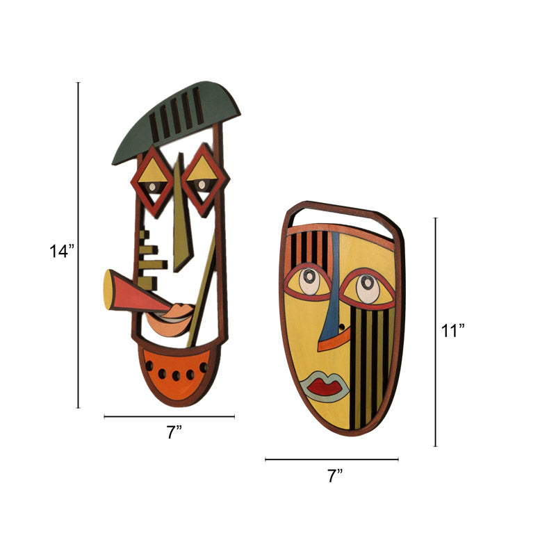 Raagini Mask Wooden Wall Accent - Set of Two media 6