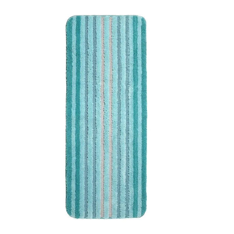 StripeScape Microfiber Bath Mats (Sky Blue) - Set of Two media 4