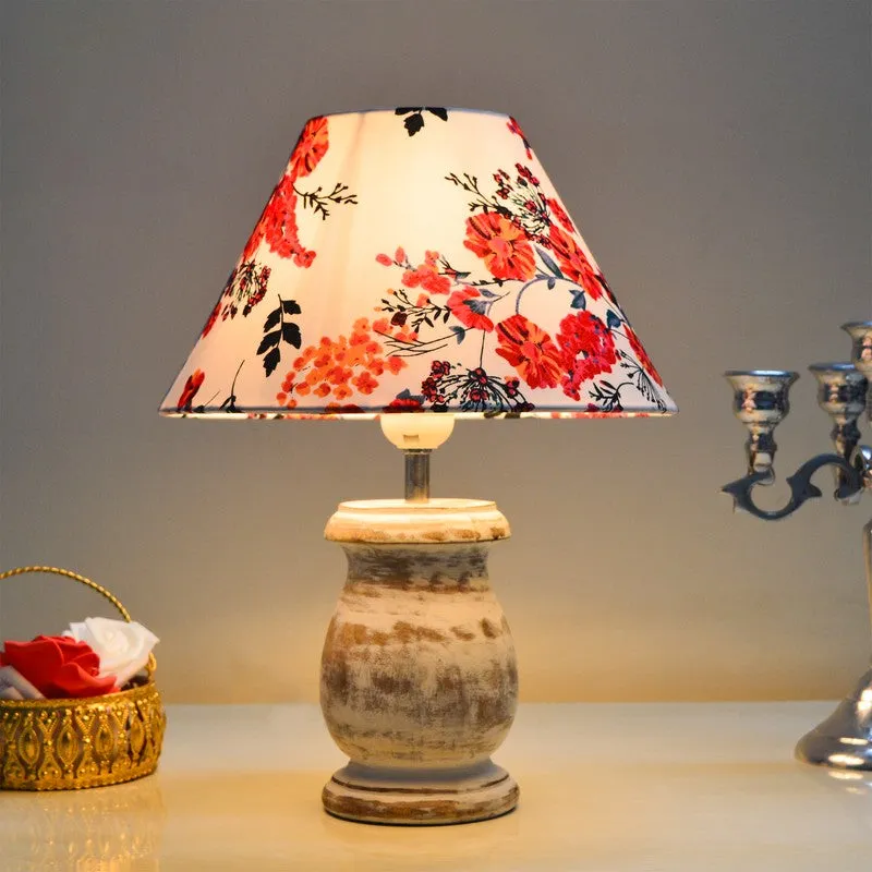 PetalHarmony Wooden Table Lamp media 1