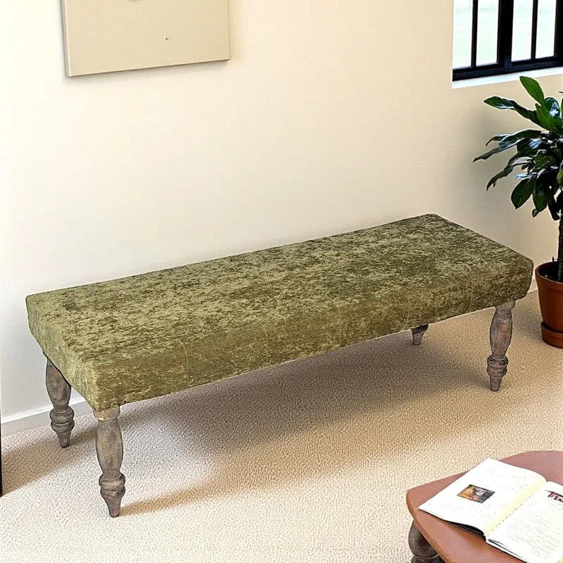 Bavon Sheesham Wooden Bench - Green media 1