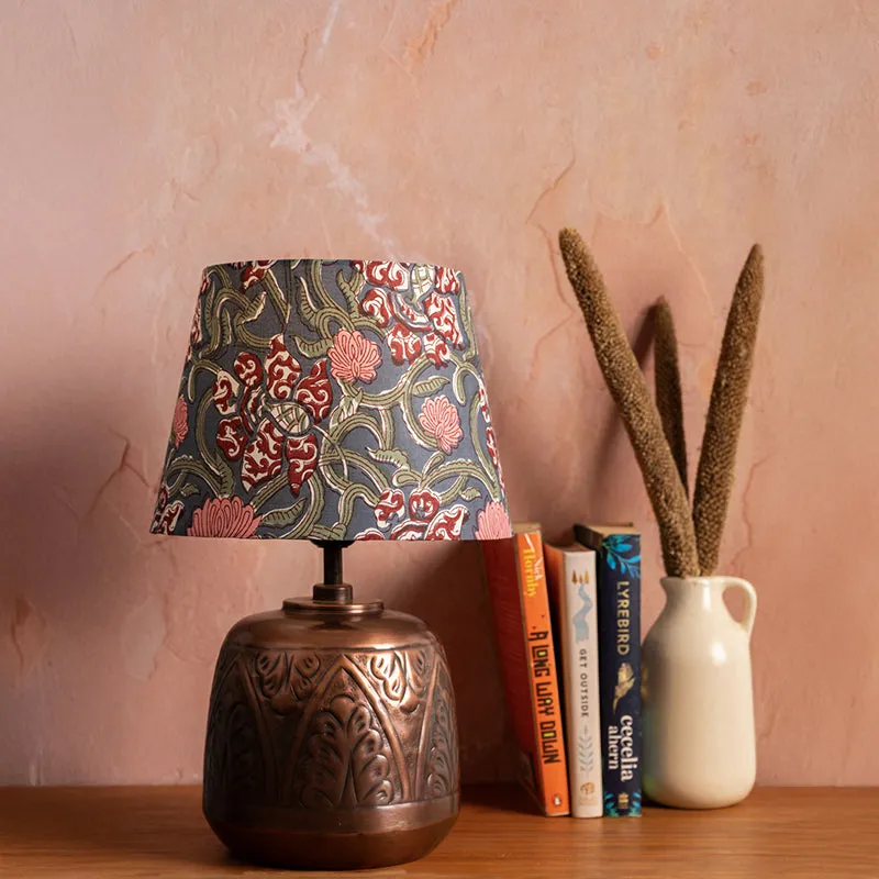 Cuppra Fleur Metal Base Cotton Table Lamp - Multicolor media 3