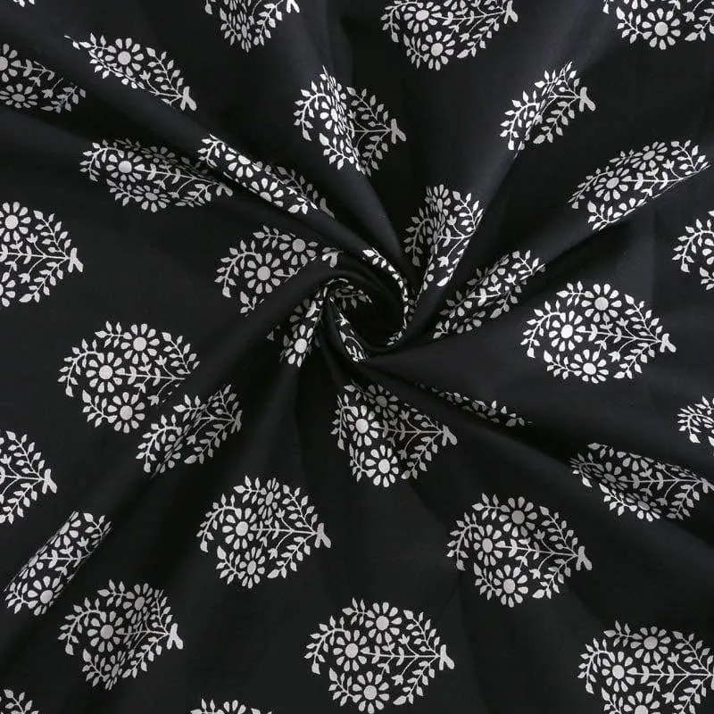 Swayam Mayoor Paradise Cotton Bedsheet (Black) - 240 TC media 4