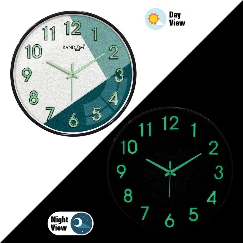 Teyra Round Modern Plastic Wall Clock - White & Blue media 4