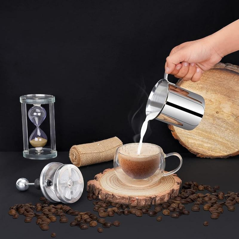 Samuel Stainless Steel Milk Frother - 400ml Capacity, Silver media 6
