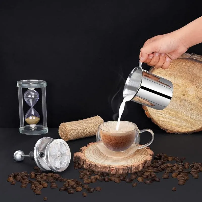 Samuel Stainless Steel Milk Frother - 400ml Capacity, Silver media 6