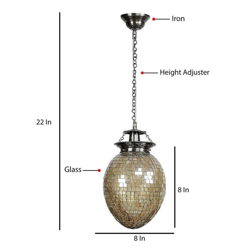 Golden Glee Glass Ceiling Lamp - Gold media 7