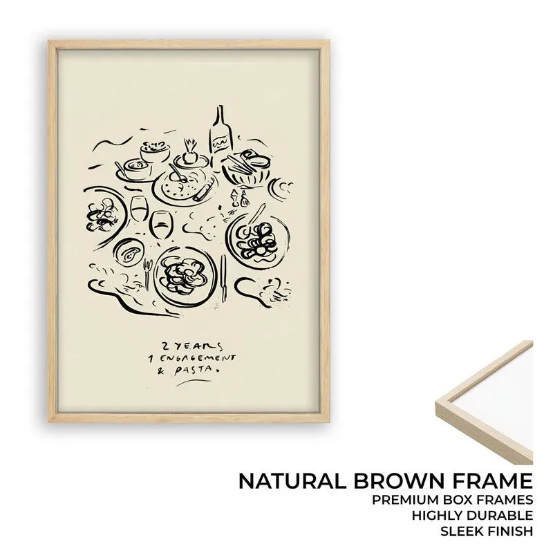 Abstract Dining Archival Canvas Wall Art - Brown media 10