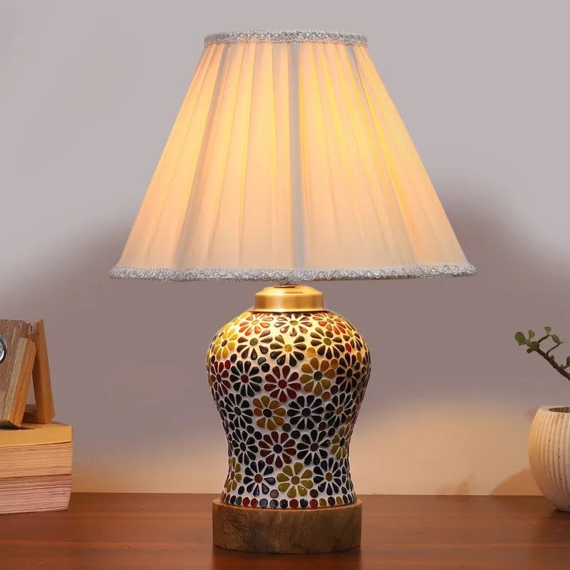 Aurelia Pleated Wooden Table Lamp - Multicolor media 3