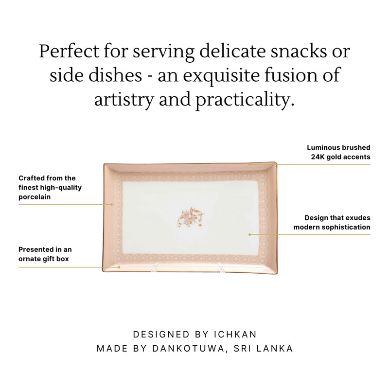 Gilded Legacy Tableware Porcelain Platter - Peach media 4
