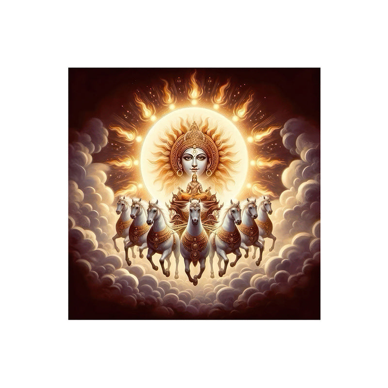 Surya Deva Chariot Poly Canvas Wall Painting media 5