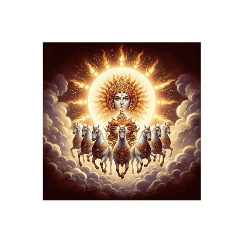 Surya Deva Chariot Poly Canvas Wall Painting media 5
