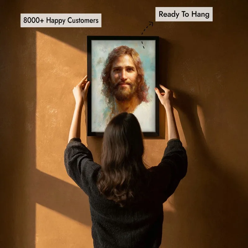 Christ the Light Archival Paper Wall Painting With Black Frame media 5