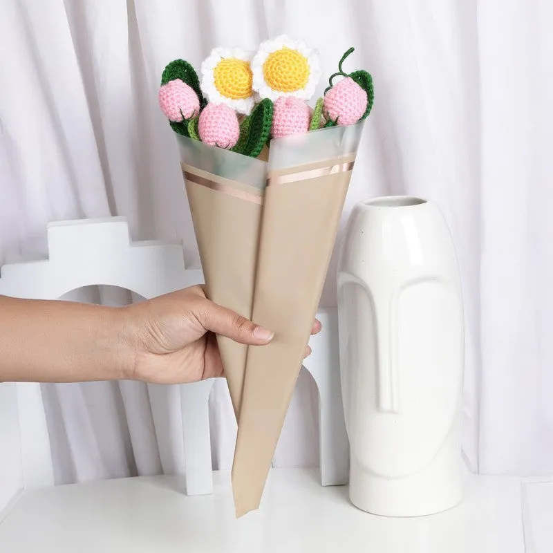 Crochet Handmade Tulip Bouquet (Pink & Yellow) - Set Of Six media 1