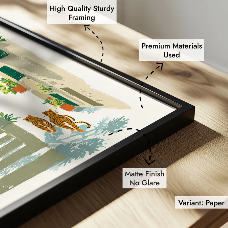 Garden Path Canvas Wall Painting - Black Frame media 6