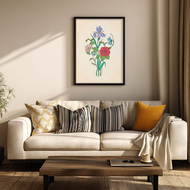 Garden Bliss Archival Paper Wall Art With Frame