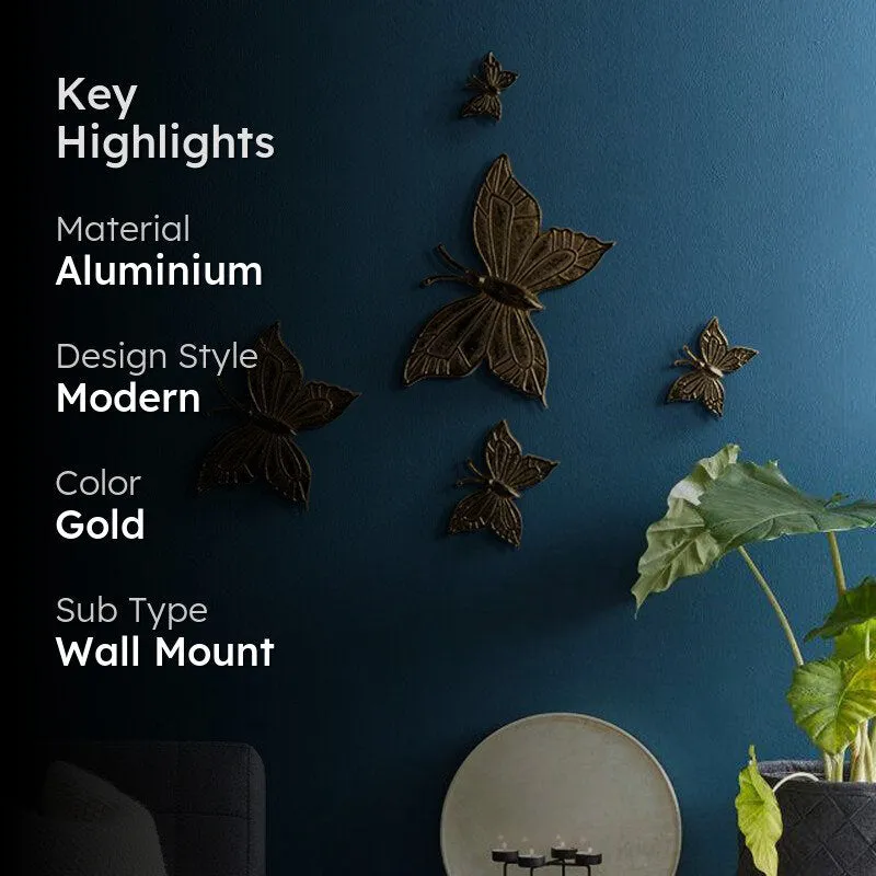 Ailes De Papillon Aluminium Wall Art - Set Of Five media 2