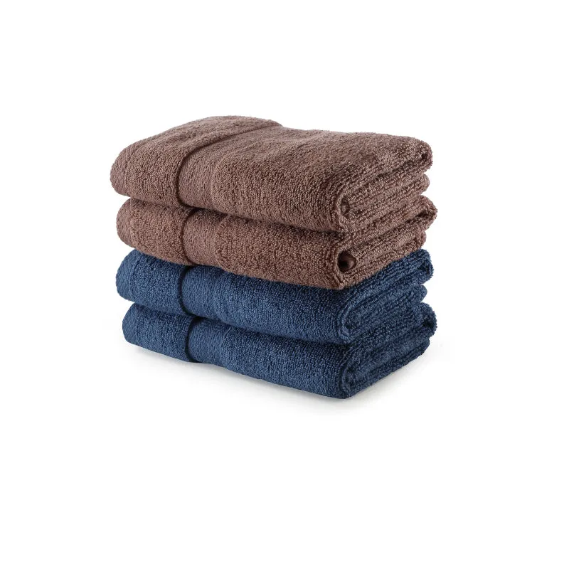 Miorah Hand Towel (Brown & Blue) - Set Of Four media 4