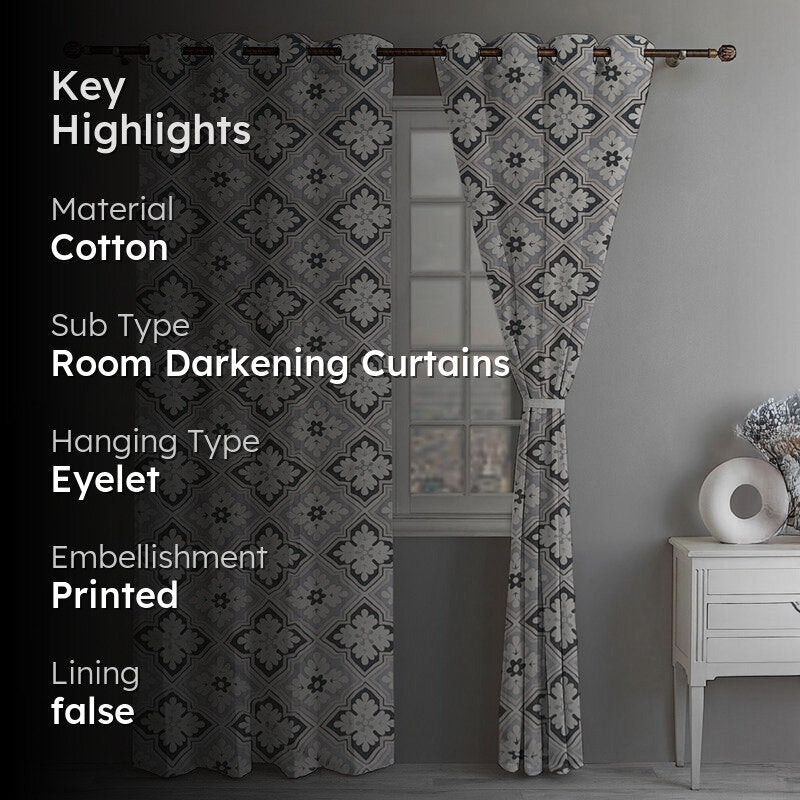 Damask Charm Room Darkening Curtain - Set Of Two media 2