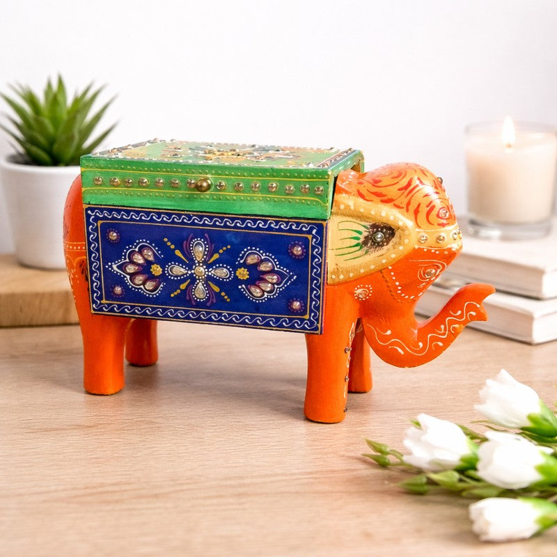 Grand Wooden Elephant Regal Jewel Box