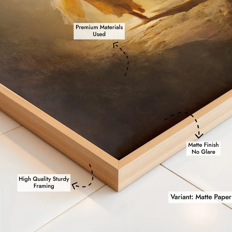 Heavenly Path Archival Paper Wall Painting With Brown Frame media 6