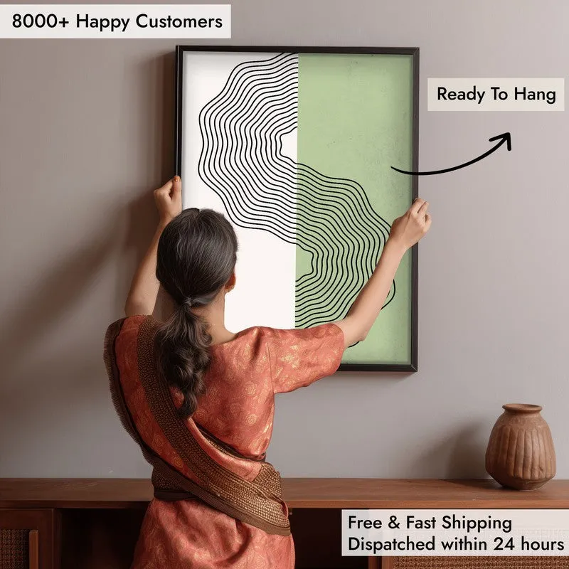 Ondas Green Wall Art - Black Frame media 6