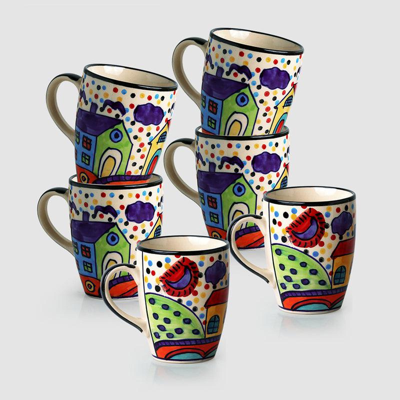 Sweet Ceramic Coffee Mug (270 mL Each) - Set of Six