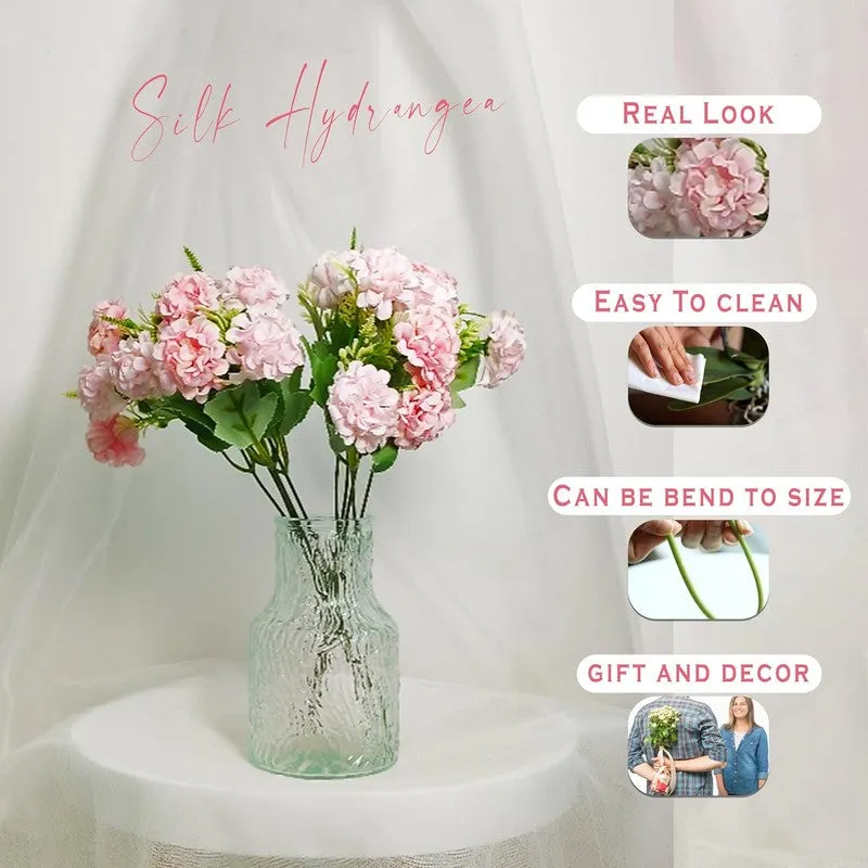 Artificial Hydrangea Flower (Pink) - Set Of Two media 4