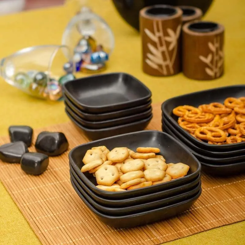 Earthy Attic Bowls (Black) - Set Of Twelve media 1