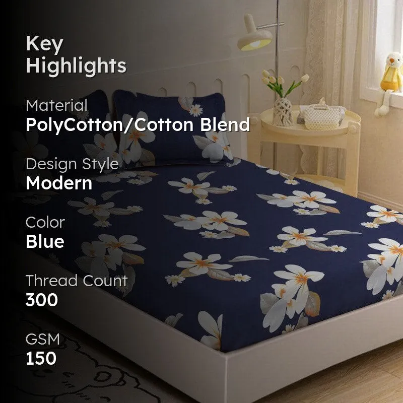 Frost Lily Printed Bedsheet - 150 GSM media 2