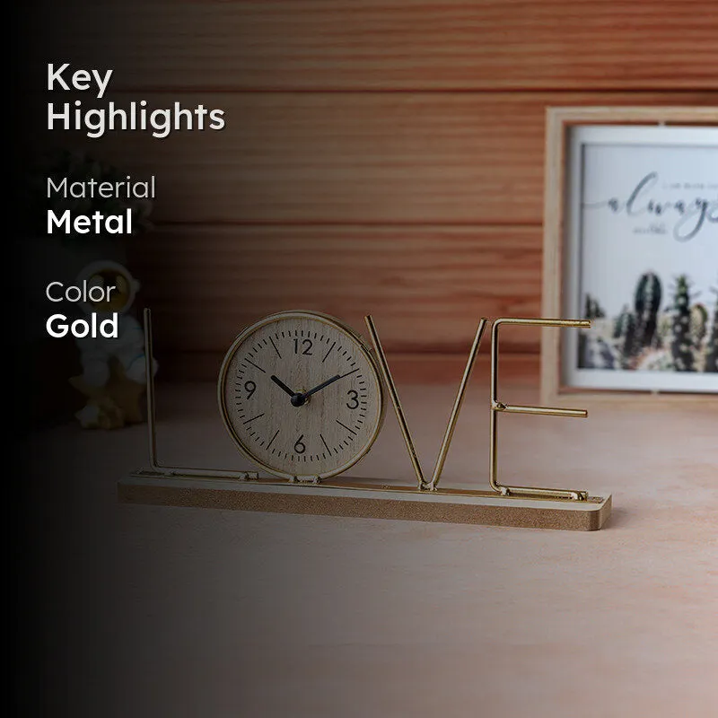Typo Love Table Clock - Gold media 2