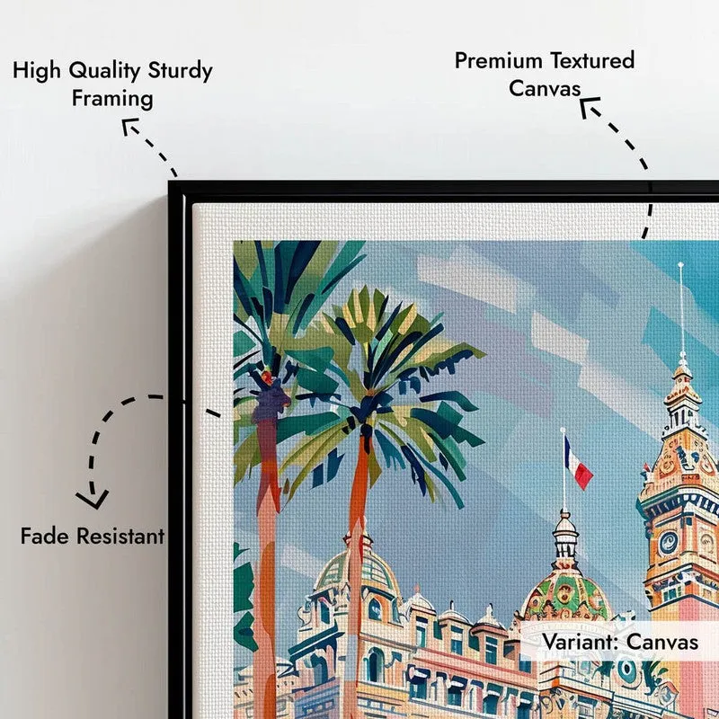 Vintage Monte Carlo Framed Canvas Wall Painting media 7