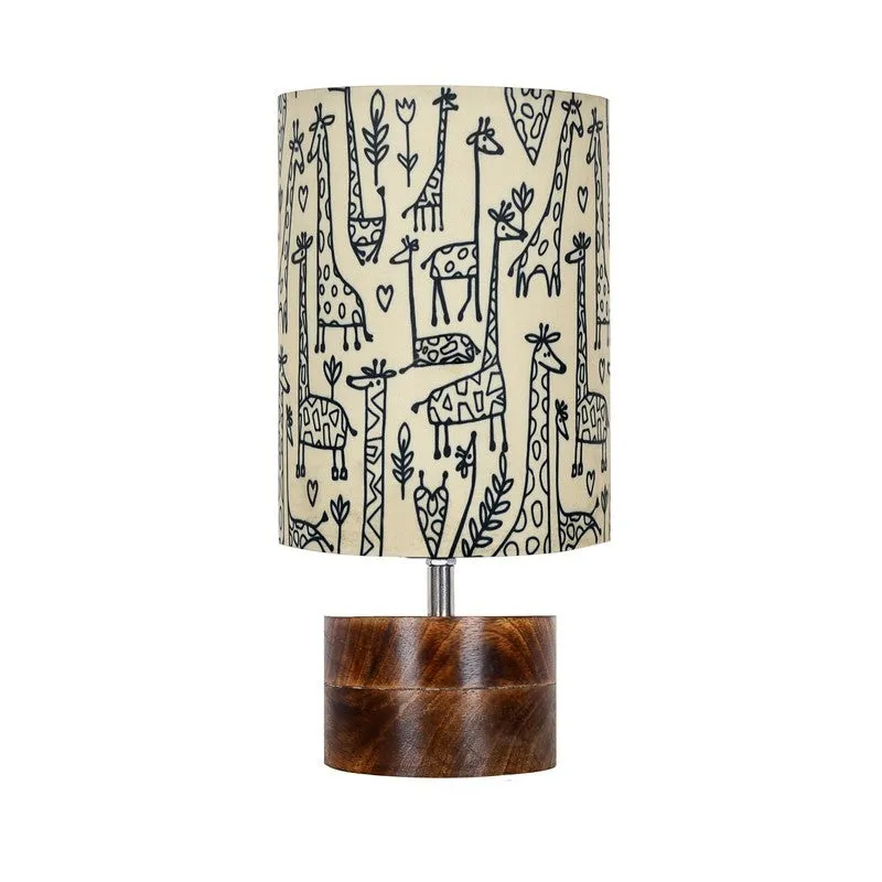 CelestiGlow Chic Wooden Table Lamp - Beige,Brown media 3