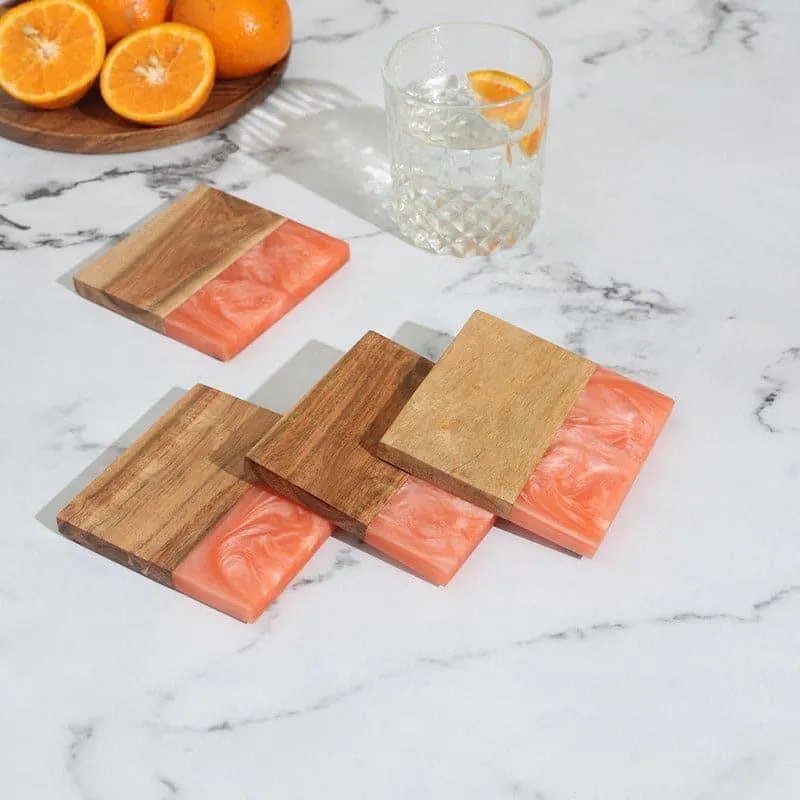 Khalan Acacia Wood Coasters - Set Of Four media 3