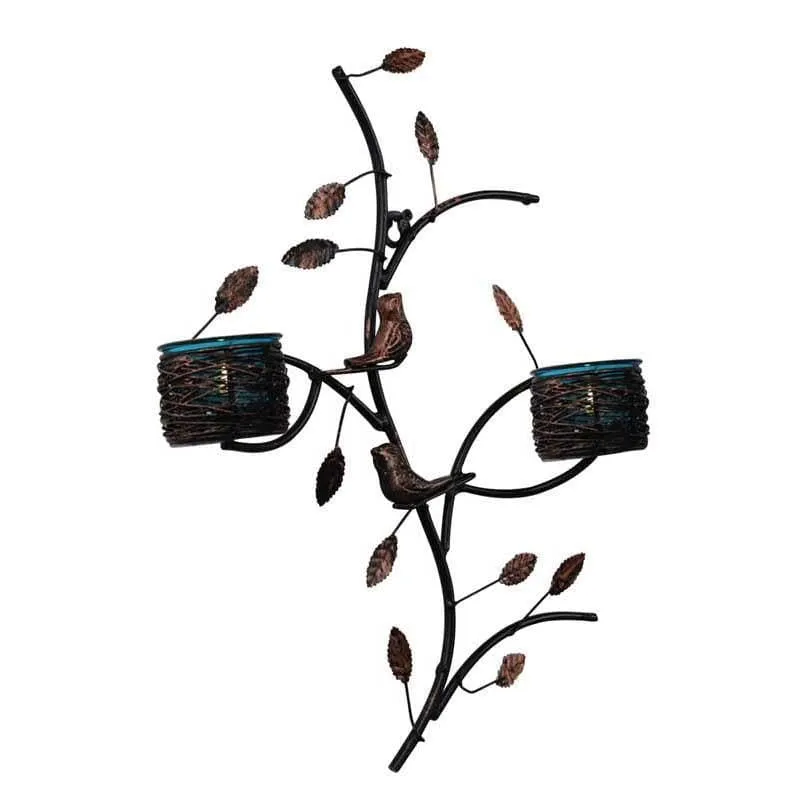 Patra Bird Branch Metal Candle Holder Wall Accent media 3