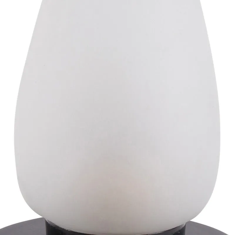 Glowzen Glass Table Lamp With Wooden Base - White media 7