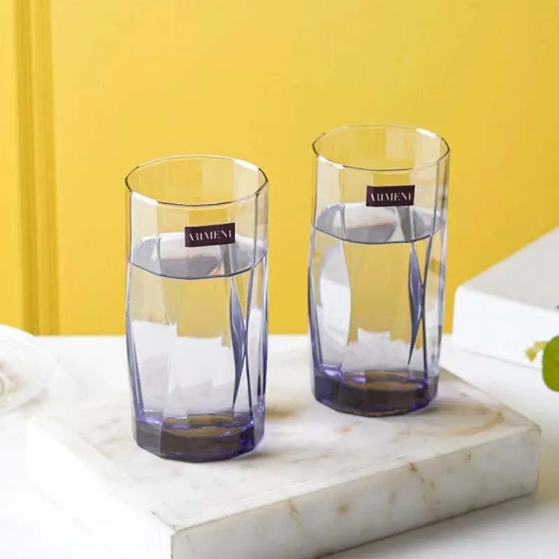 Asscher Tall Glass (400 ml ) - Set Of Four media 4