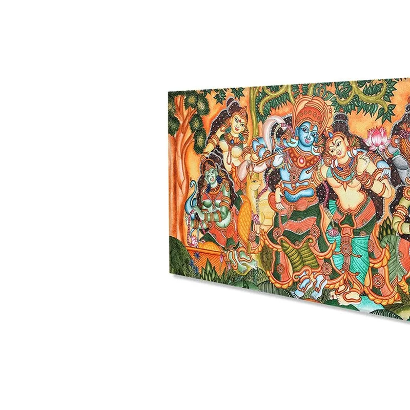 Krishna in Vrindavan Bliss Canvas Wall Painting media 5