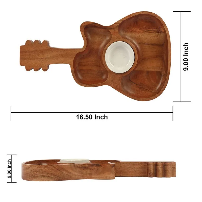 Pine Charm Appetizer (Wood,Ceramic) Platter - Two Piece Set media 10