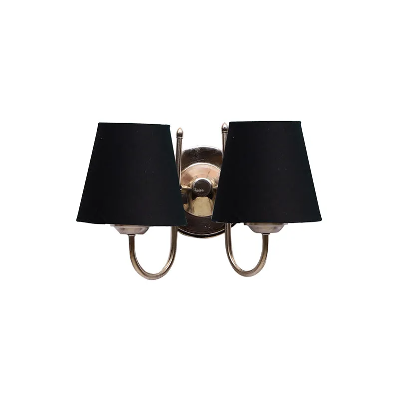 Veda Duo Conical Fabric & Metal Wall Lamp - Black media 3