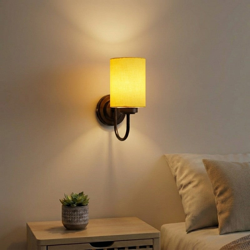Cyluxe Sunlit Cotton Wall Lamp - Yellow