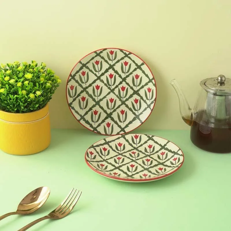 Dianthus Ceramic Quarter Plates - Set Of Two media 1