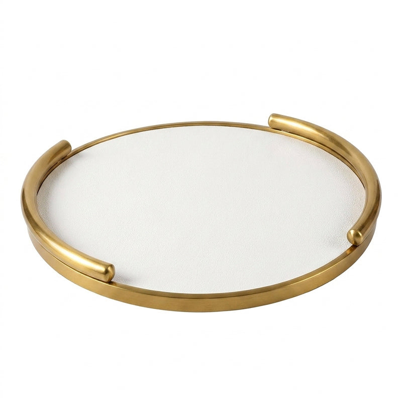 Regal Serve  (Faux Leather,Stainless Steel) Serving Tray media 5