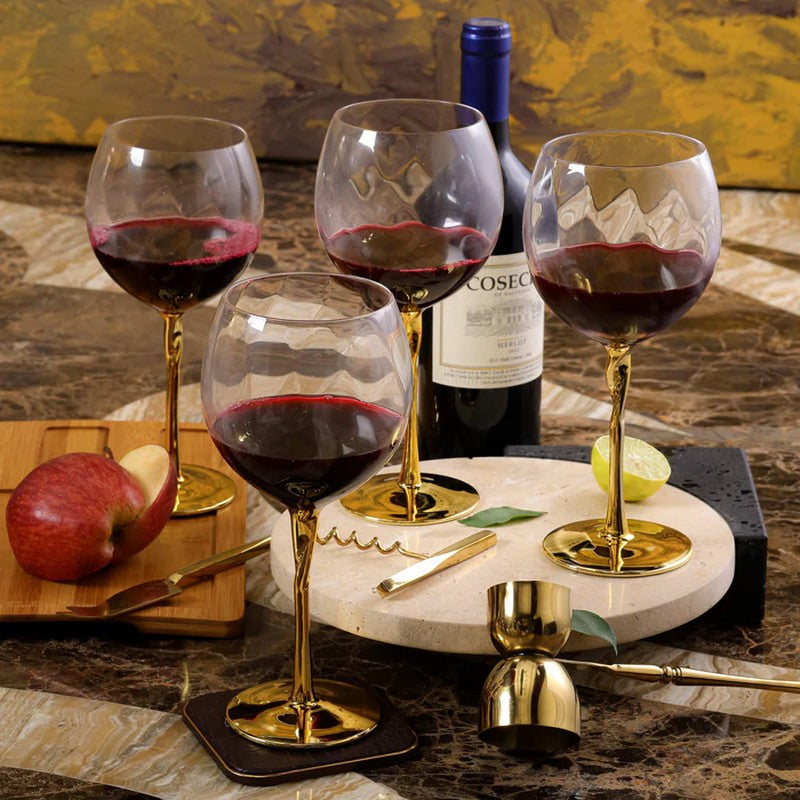 Crystal Toast Wine Glasses (650 mL Each) - Set of Four