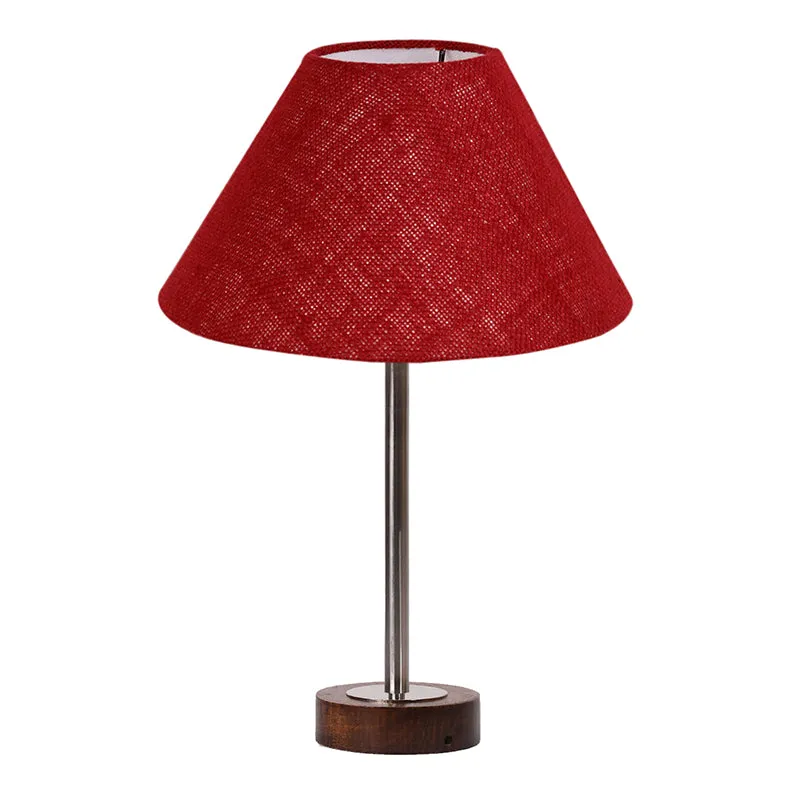 Sienna II Rodin Wooden Table Lamp - Maroon,Silver,Brown media 4