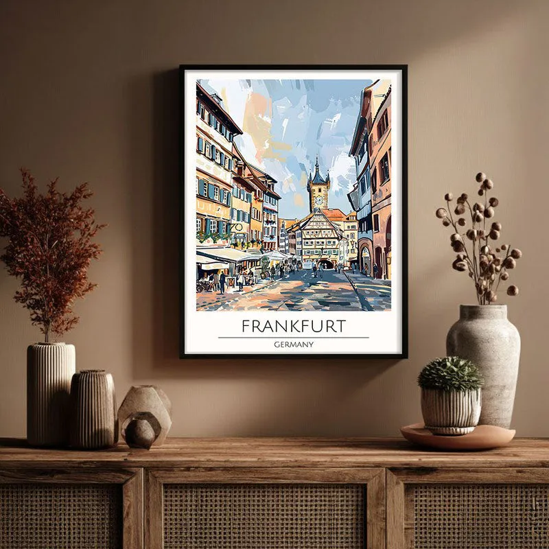 Vintage Frankfurt Framed Canvas Wall Painting media 3