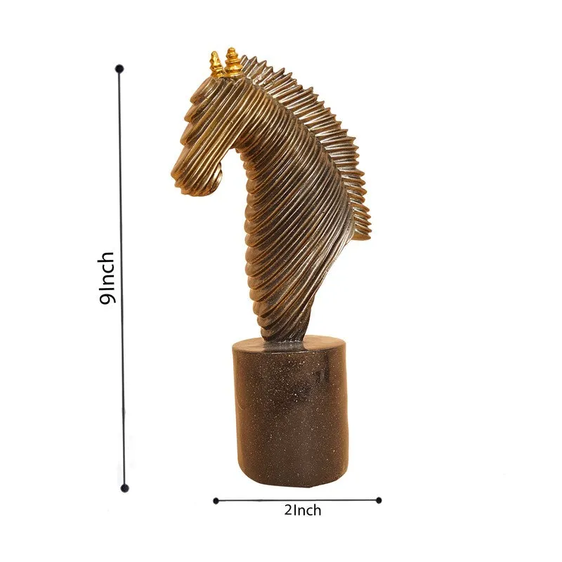 Golden Horse Head Decorative Showpiece media 10